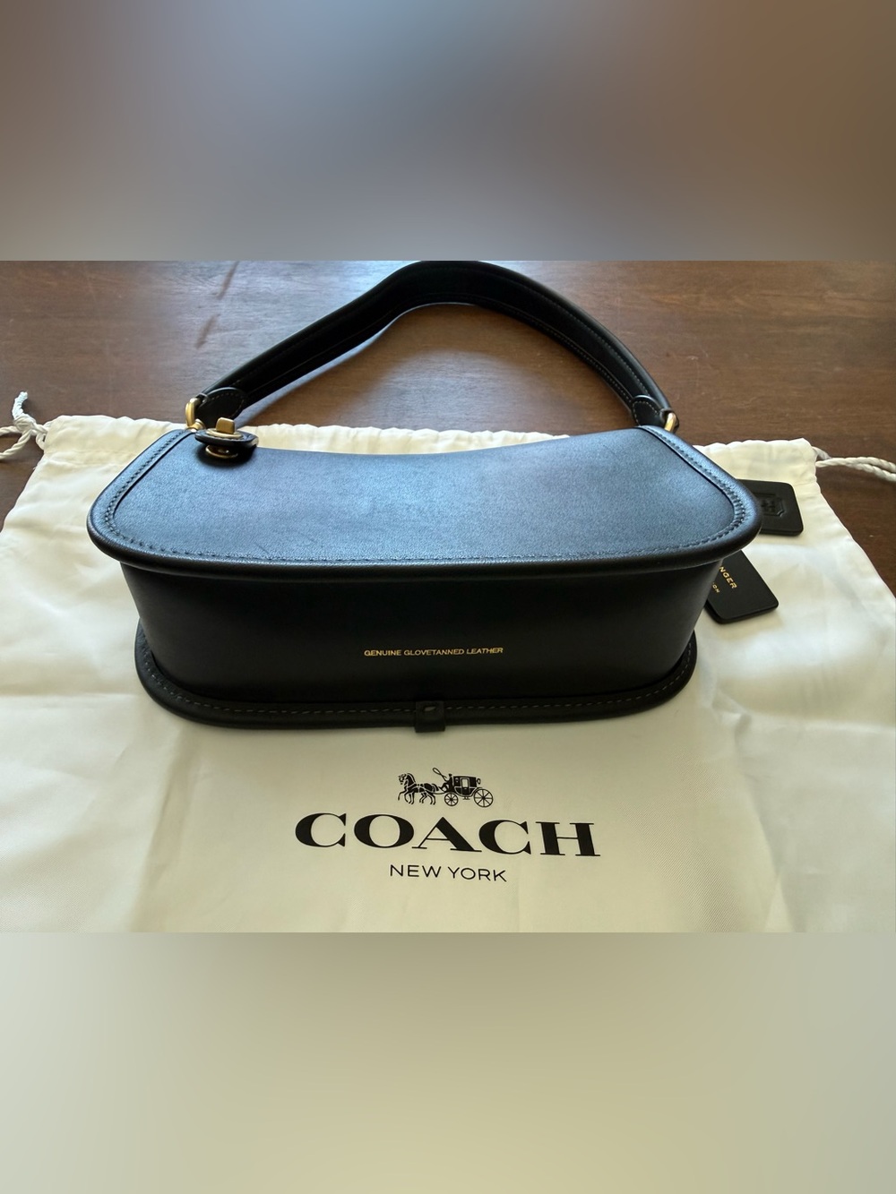 Coach Swinger 20 Black & Brass EUC - Style No. C2643 - Picture 4 of 12